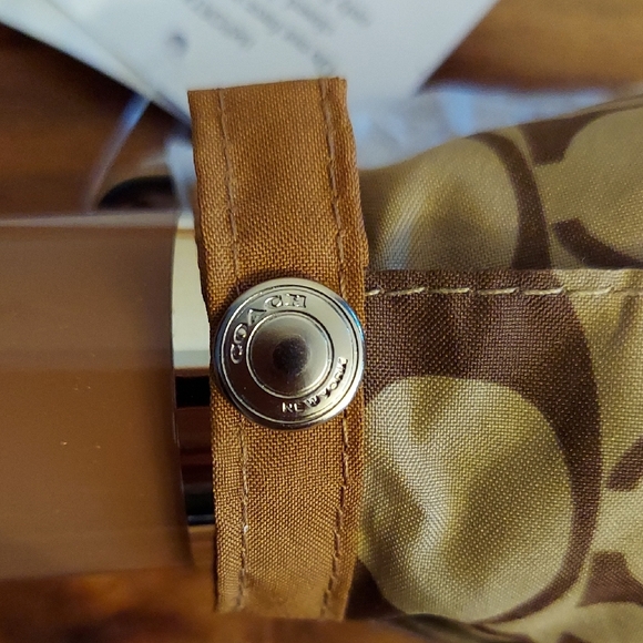 Coach Signature Umbrella, Brown & Tan - Picture 9 of 11